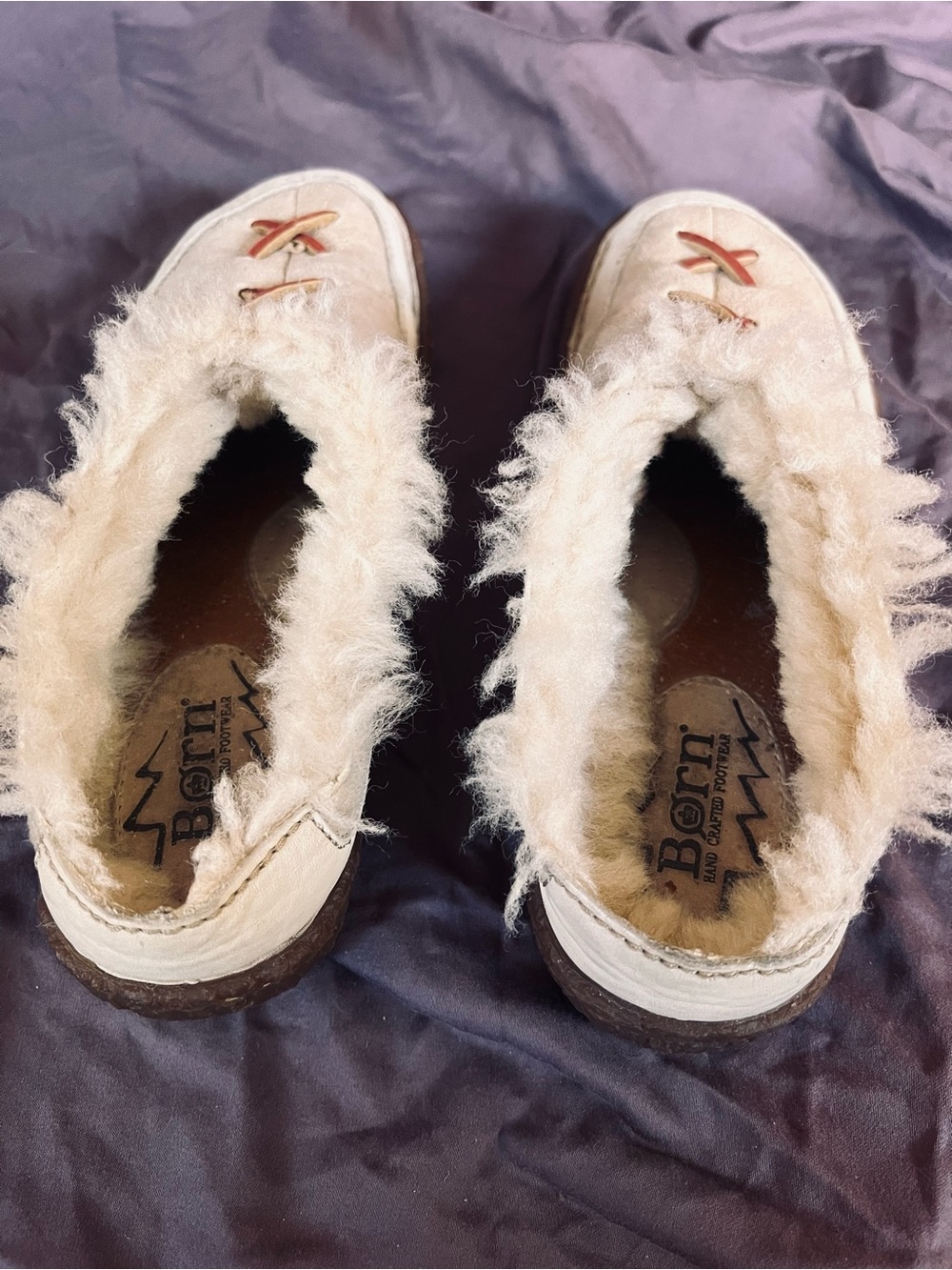 Børn Suede moccasins clogs with shearling lining size 6.5 - Picture 4 of 10